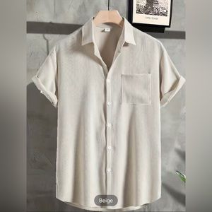 Classic Beige Button Up for the Summer Season